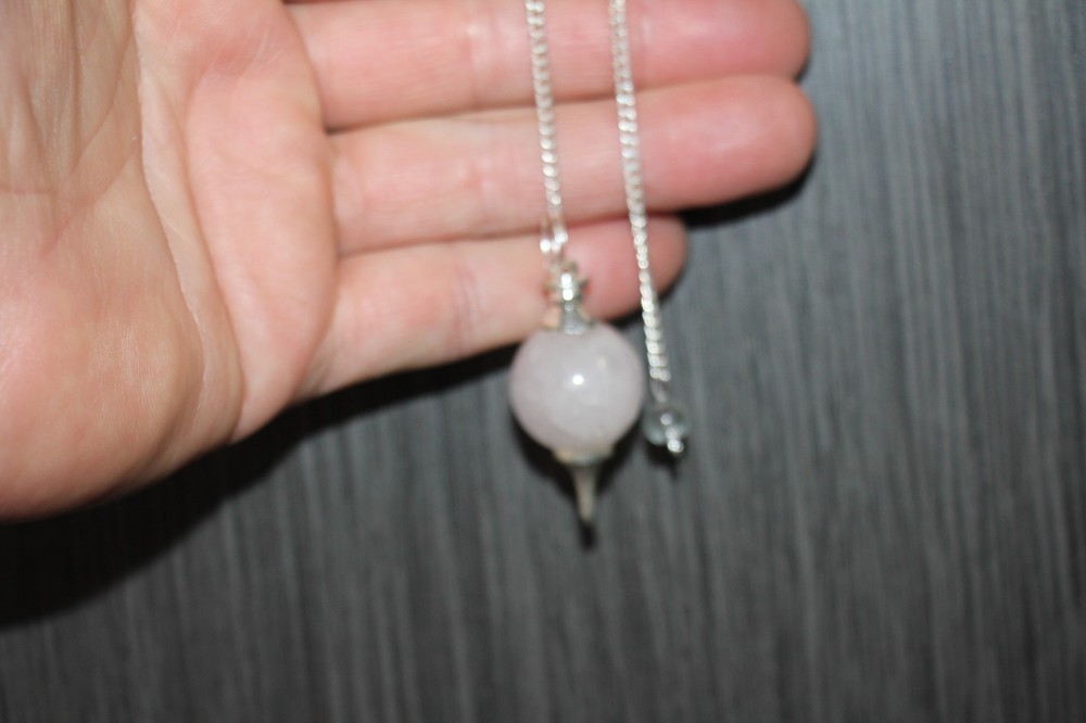 Rose Quartz Sephoroton Ball Sphere Crystal Dowsing Pendulum Divination Tool