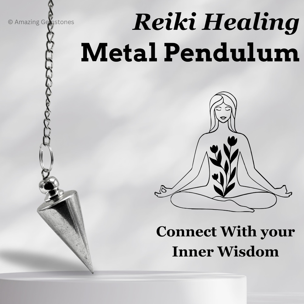 Metal Silver Flat Cone Steel Copper Pendulum for Divination