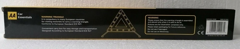 2 x Emergency Warning Triangle AA Car Essentials Hazard Breakdown Reflective Two
