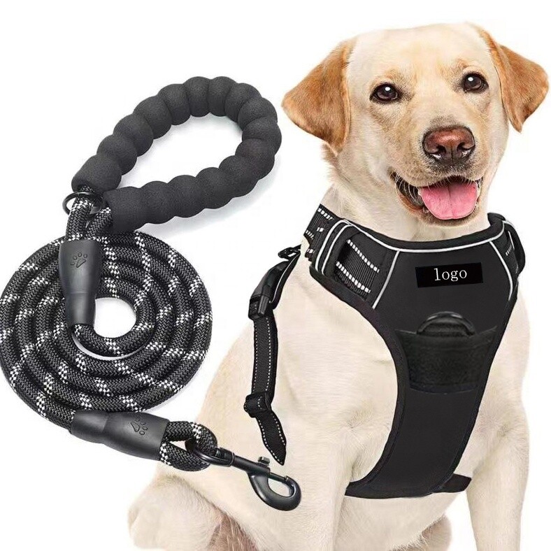 Dog Harness & Training Leash No Pull Control Adjustable Large Handle Heavy Duty