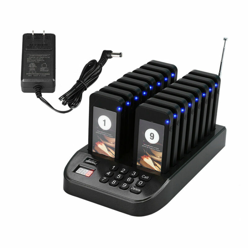 16 Restaurant Coaster Pager Guest keypad Wireless Calling Paging Queuing System