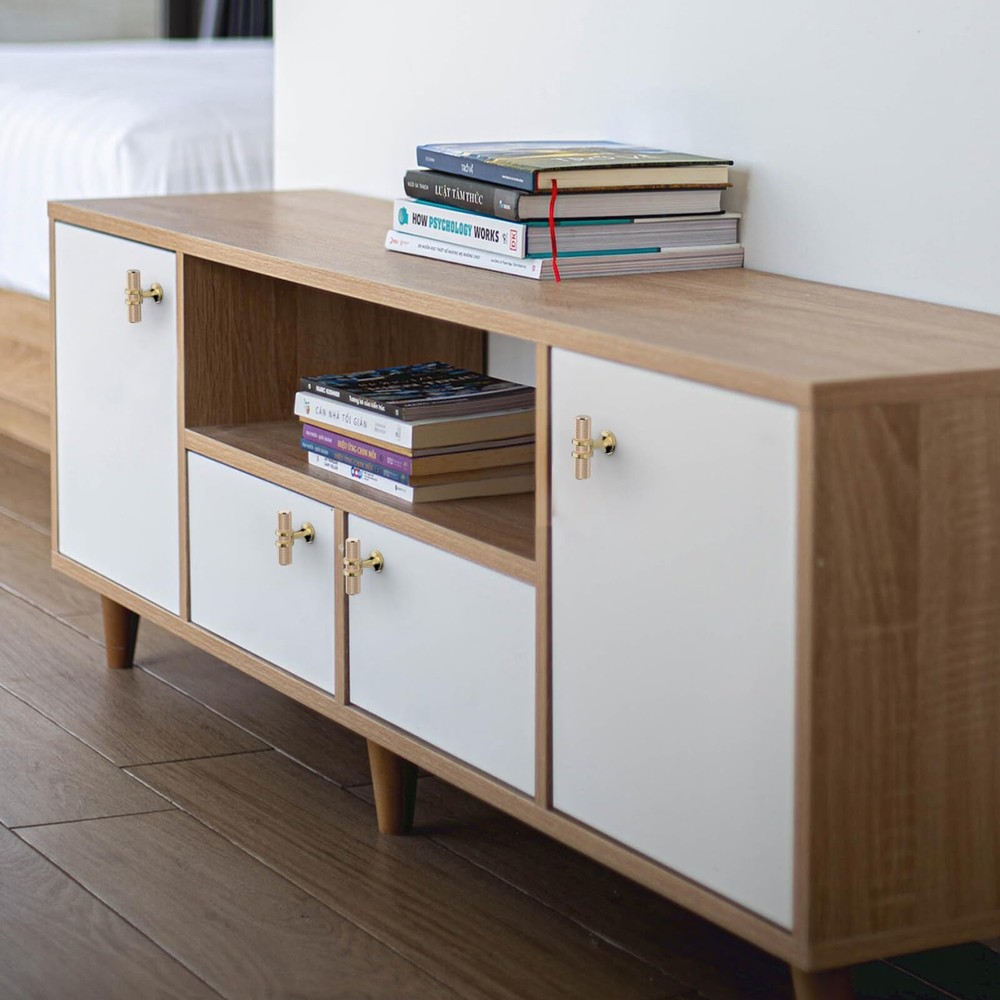 10 Pack 2 Inch Brushed Gold Cabinet Knobs Knurled Kitchen Cabinet Knobs Gold ...