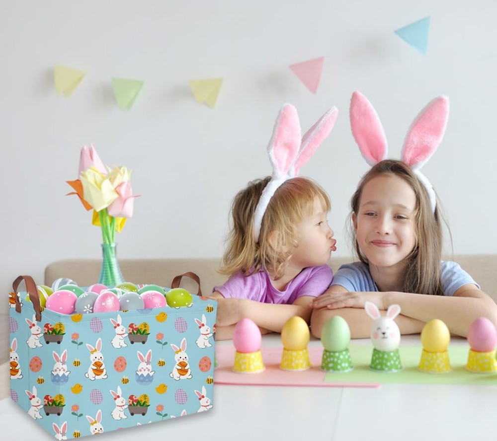 DDBASKET Rectangular Easter Basket Kids Gift Baskets Empty Baby Basket for Bo...