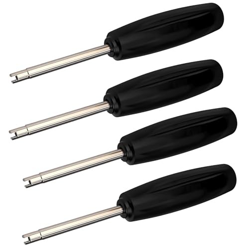 4 Pieces Valve Core Torque Tool, Avoid TPMS 4Pcs Valve Core Torque Tool（Black）