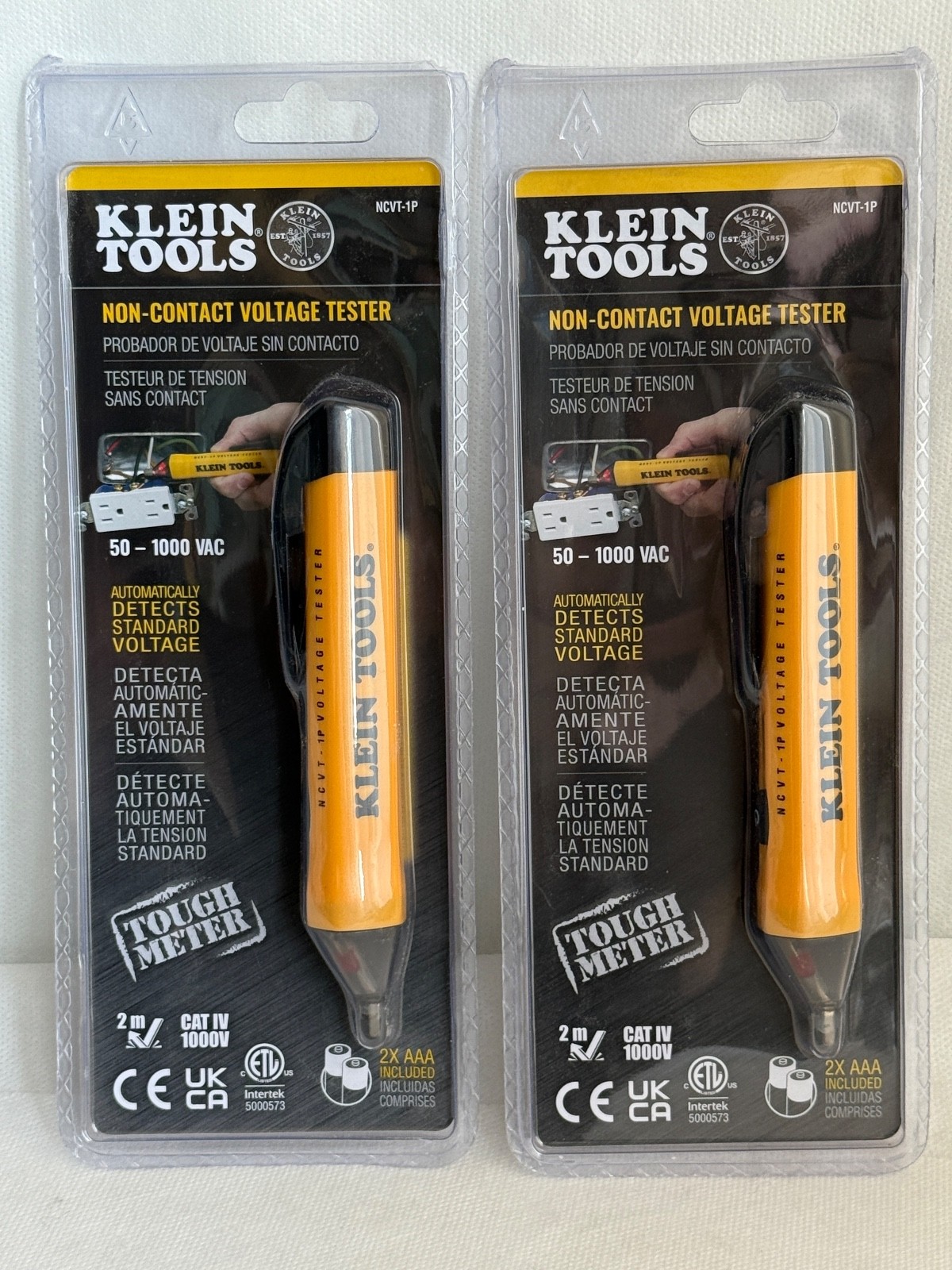 Lot of 2 New Klein Tools NCVT1P Non-Contact Voltage Tester Pen 50 to 1000V AC