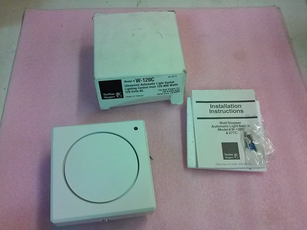 THE WATT STOPPER Model W-120C Ultrasonic Automatic Light Switch Lighting Control