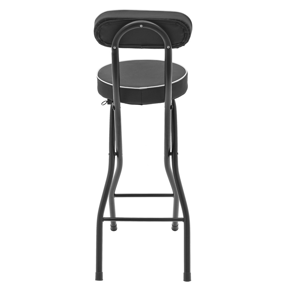 2Pcs Bar Stools Folding Stool Modern Adjustable Height Stools with Back