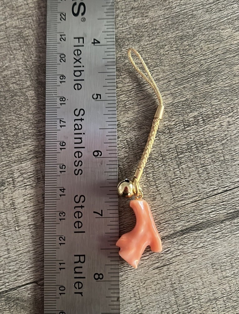 Gold thread pink coral Accessory Charm strap