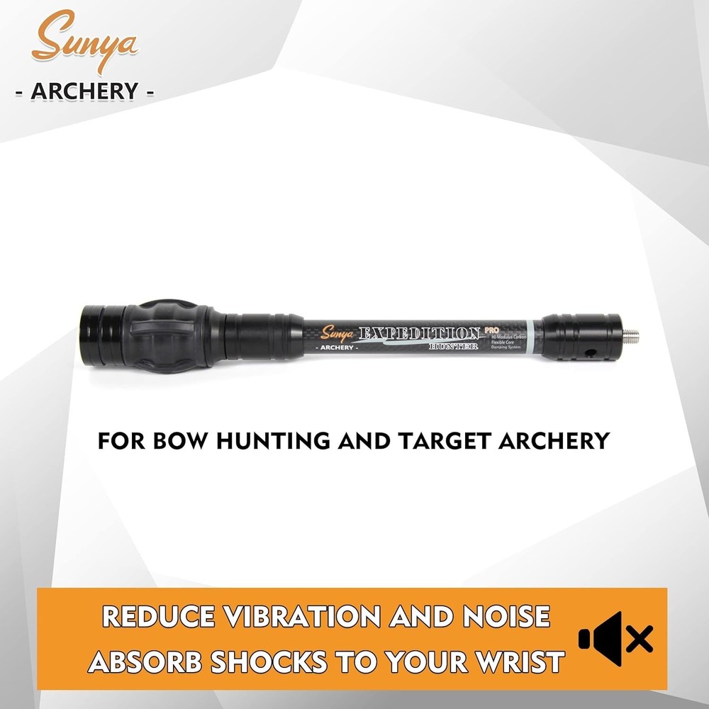 Archery Bow Stabilizer for Compound Bow, Carbon Fiber Body Flexible Core, Dam...