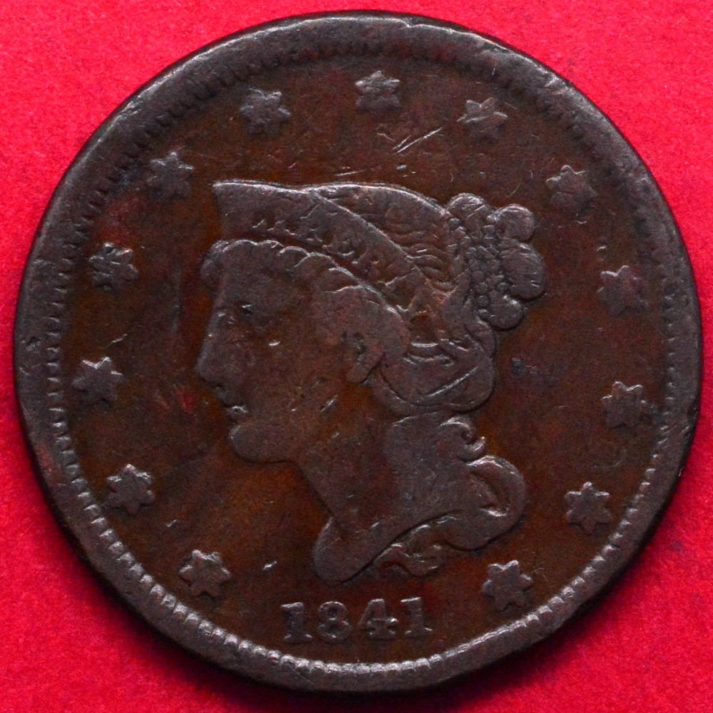 1841 BRAIDED HAIR LARGE CENT