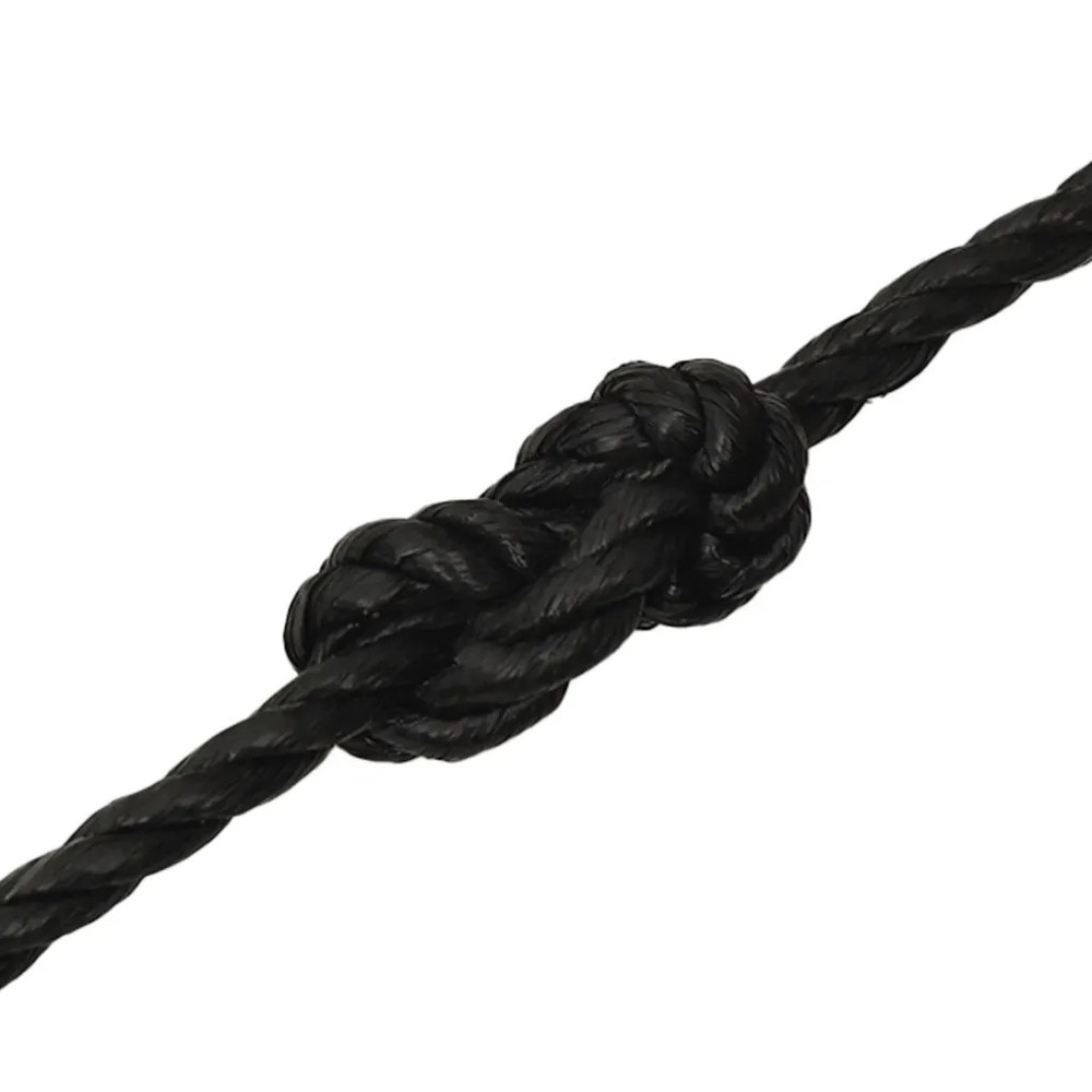 Work Rope Black 16mm x 100m Polypropylene Twisted UV Resistant Floatable Heavy D