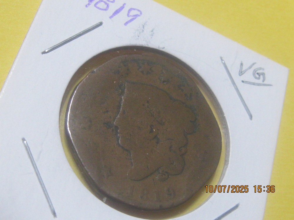 1819 LARGE CENT COPPER