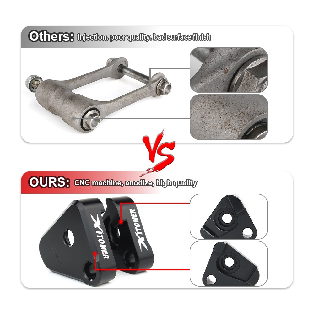 Fit For Yamaha YZF-R3 2015-2025 Adjustable Kickstand & Suspension Lowering Link