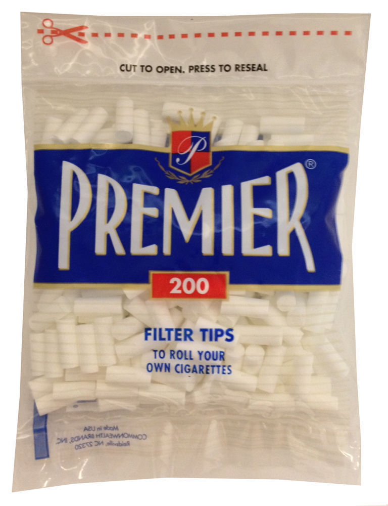 Premier Regular Hand Rolled Cigarette Filter Plug Tips 8mm - Bag of 200 - 3102