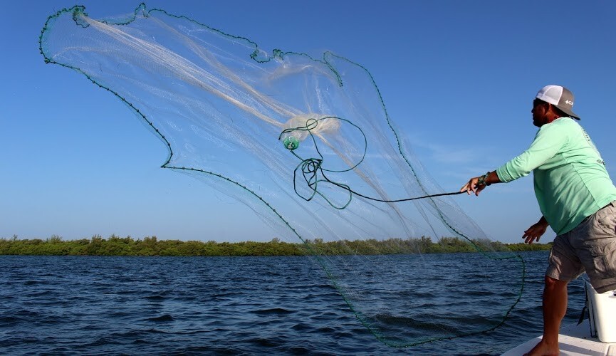 Humpback Minnow Flat Water Cast Net - 3/8" Sq. Mesh