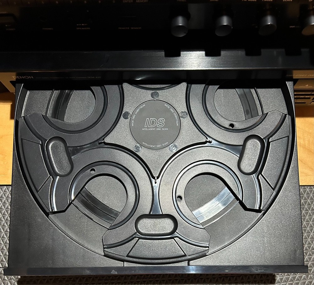 Denon DCM-420 5-Disc CD Changer W/Remote & Operating Instructions Tested Working