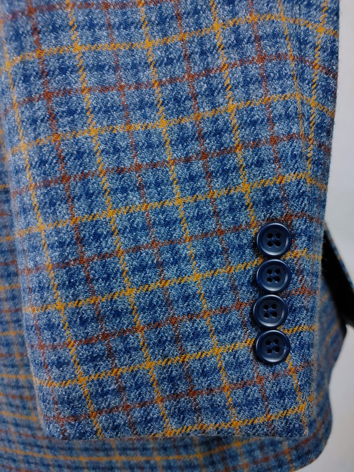 Paul Fredrick Sport Coat Mens 40/42S Soft Tweed Wool Multicolor Check Jacket