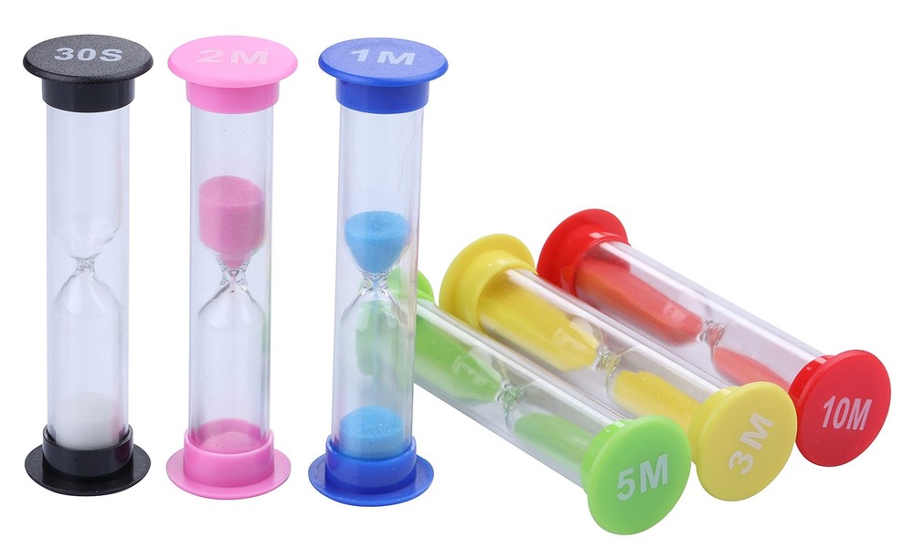 Plastic Sand Timer Sandglass Hourglass Sand Clock Timer 30 sec, 1 min, 2 mins...