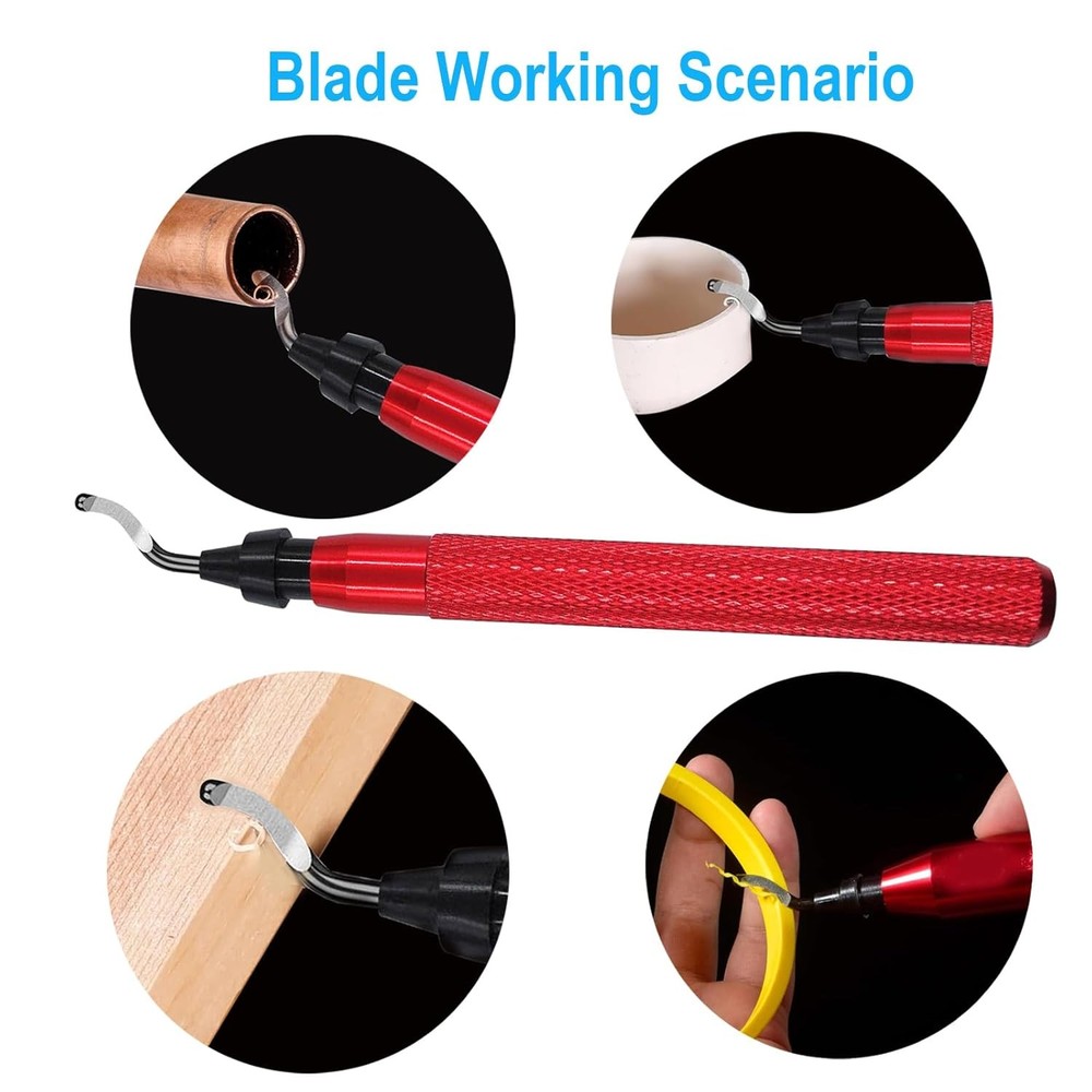 Deburring Tool Kit with 15 Swivel Blades for Metal Plastic