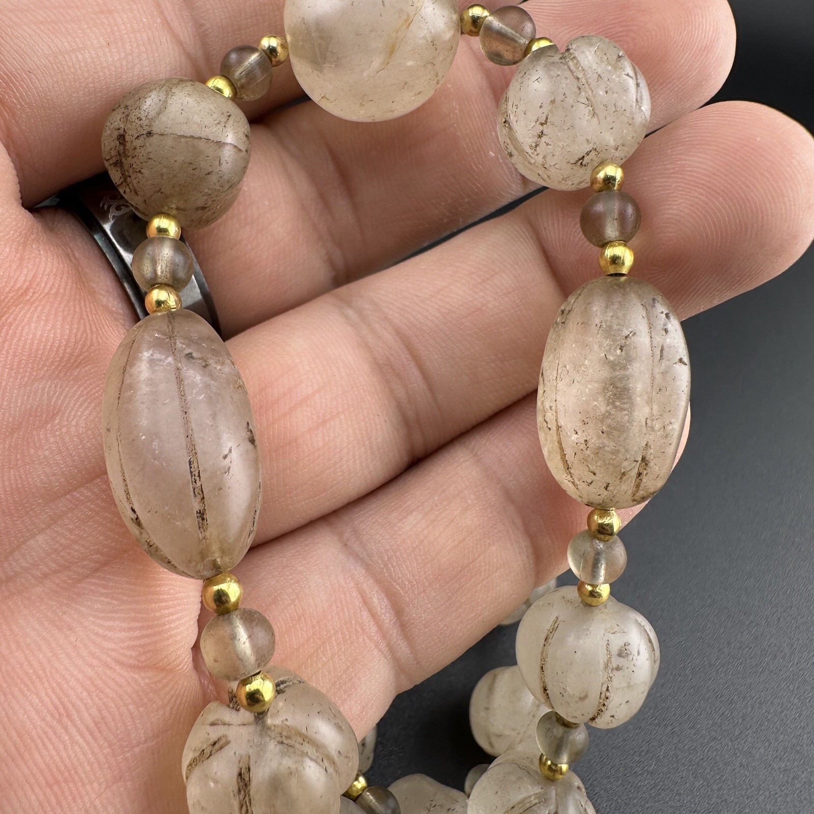 Old Himalayan Regions Crystals ￼ Beads Beads Mala Necklace Rare