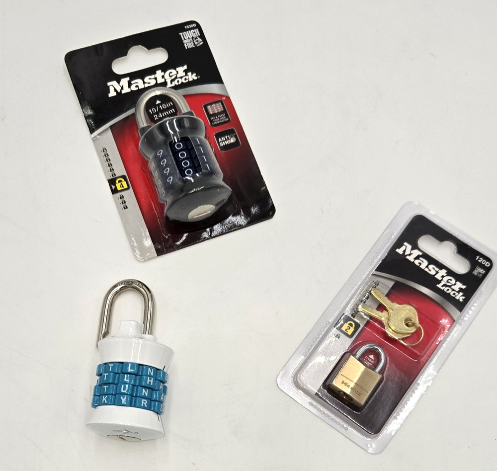 Master Lock Combination Padlock Set Of  3
