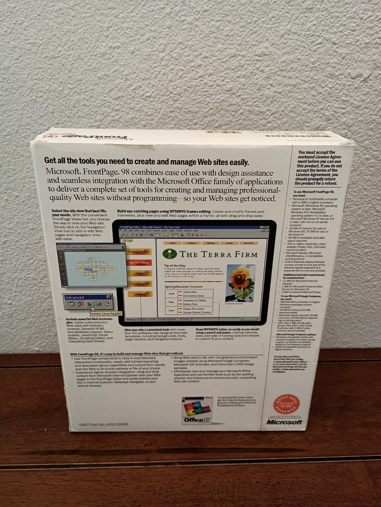 Microsoft Frontpage 98 UPGRADE CD-ROM Retail Box