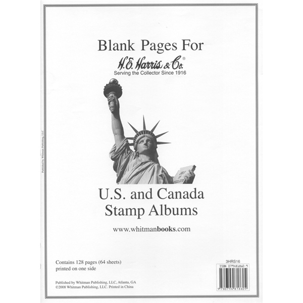 H.E. Harris US/UN/Canada Blank Pages 64 Sheets