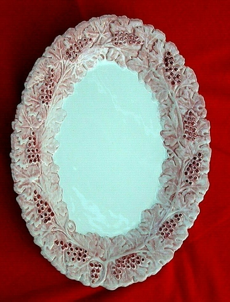 Deruta Ceramic Red Grappa Oval Platter Tray 15in