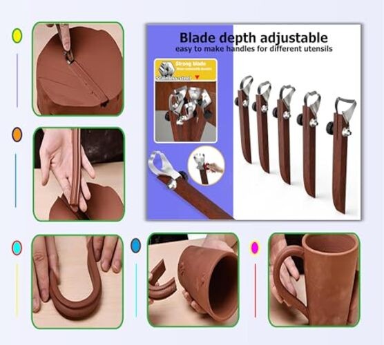 Pottery Handle Making Tool Sculpture Scraper Pottery Carving Tool 5 PCS