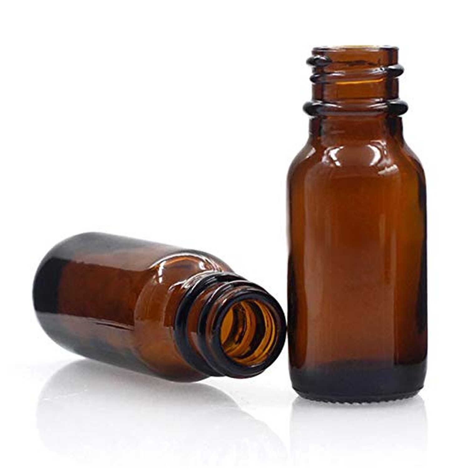 6 Pcs (5ml/0.17oz) Amber Round Empty Glass Nasal Spray Bottle with Press Spra...