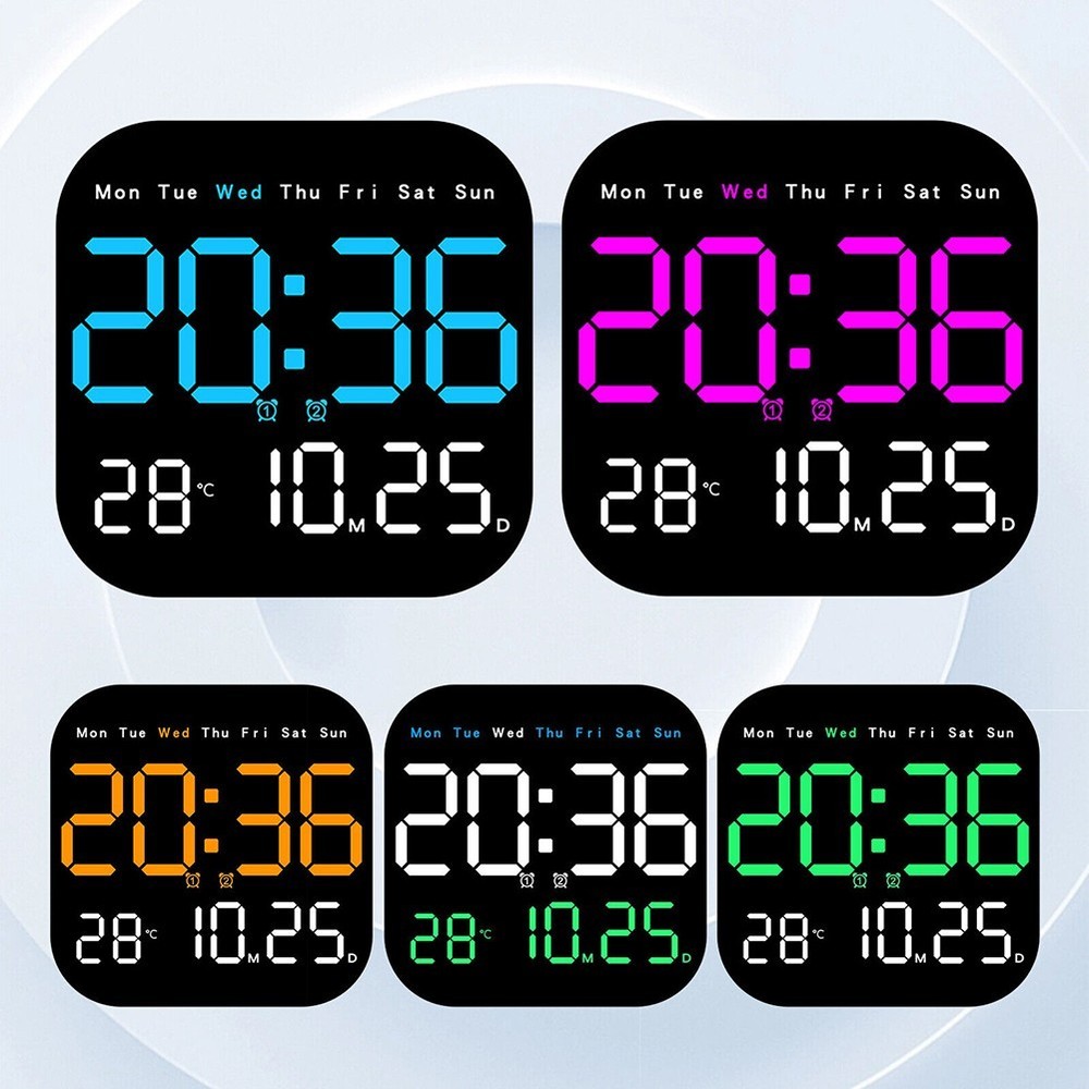 Remote Controlled Digital Wall Clock with Temperature and Day Countdown