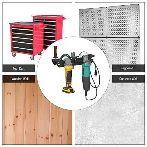 Angle Grinder Holder - Angle Grinder Rack/Stand Storage Rack with Cord 2 Bay