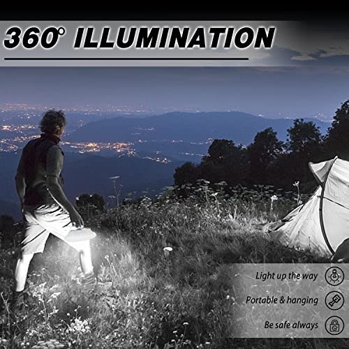 2-Pack Solar Camping Lantern LED Portable Solar USB Rechargeable Flashlight