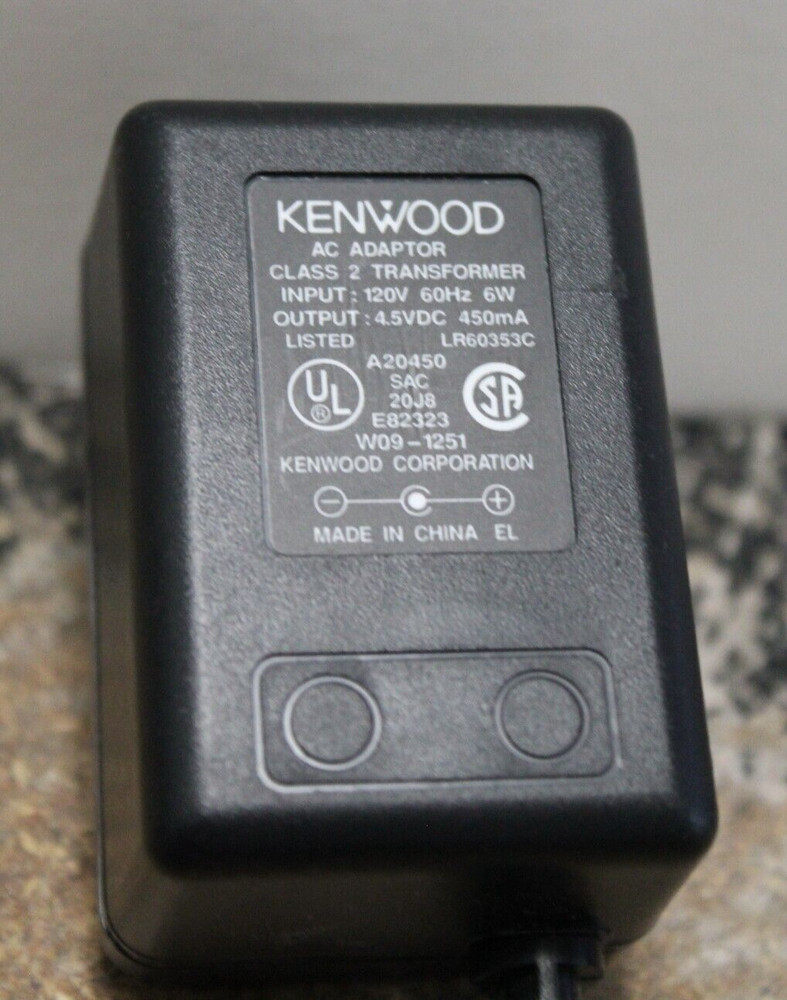 KENWOOD AC class 2 transformer A20450, 4v5VDC, 450mA