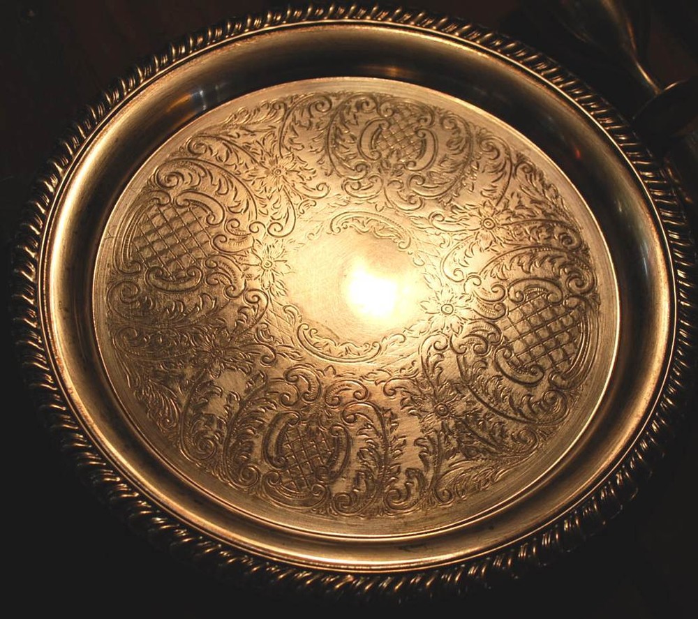 TOASTING SET Vintage LEONARD SILVERPLATE 'EPNS' Cordial Goblet 6 Cups & 1 Tray