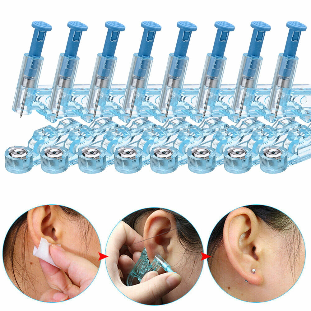 10Pcs Disposable Ear Studs Piercing Gun Ear Stud Unit Piercer Tool Kit