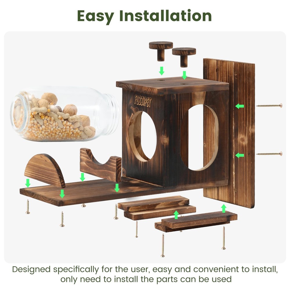 Large Squirrel Feeder with Removable Storage for Corn and Peanuts