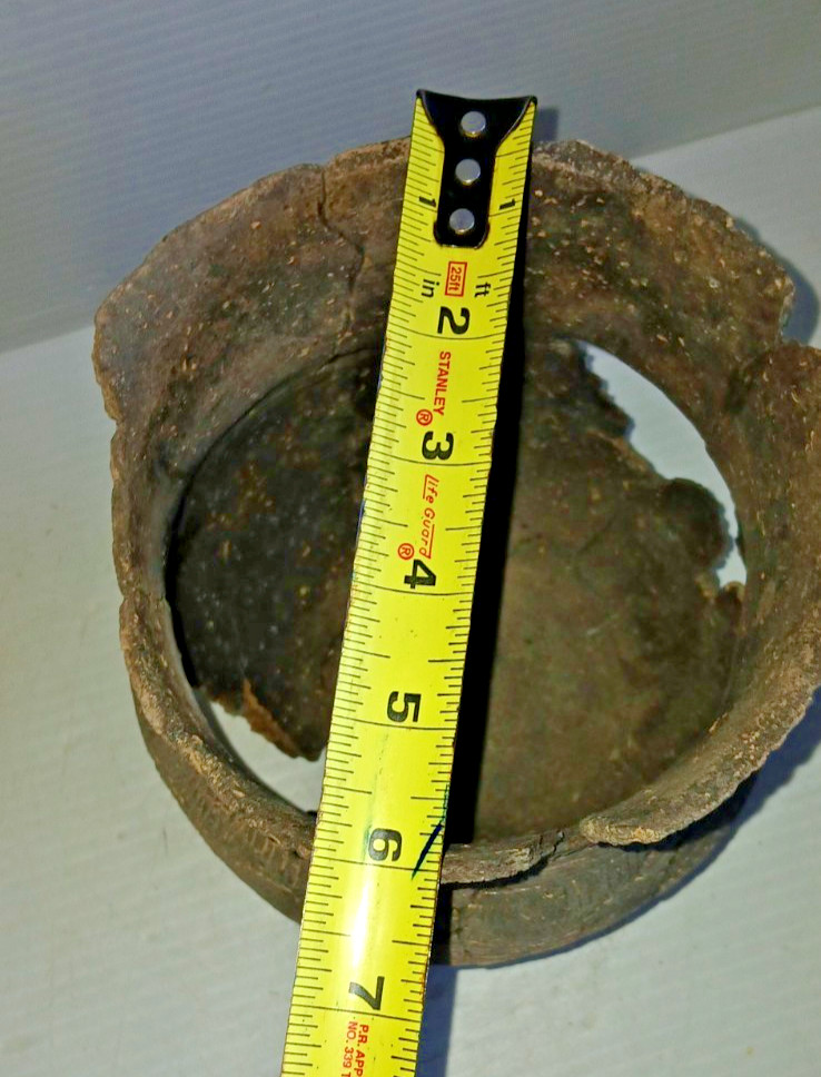 Pre-Columbian Native American Indian Mississippian Partial Pottery Jar Artifact