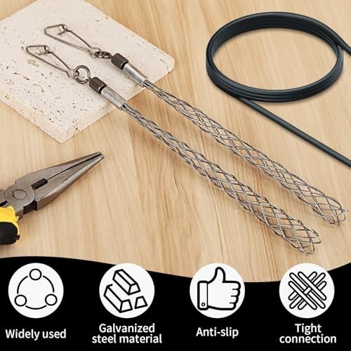 4PCS 1/2" Wire Pulling Grips - Electrical Cable Puller Tool for Heavy & Light Ca