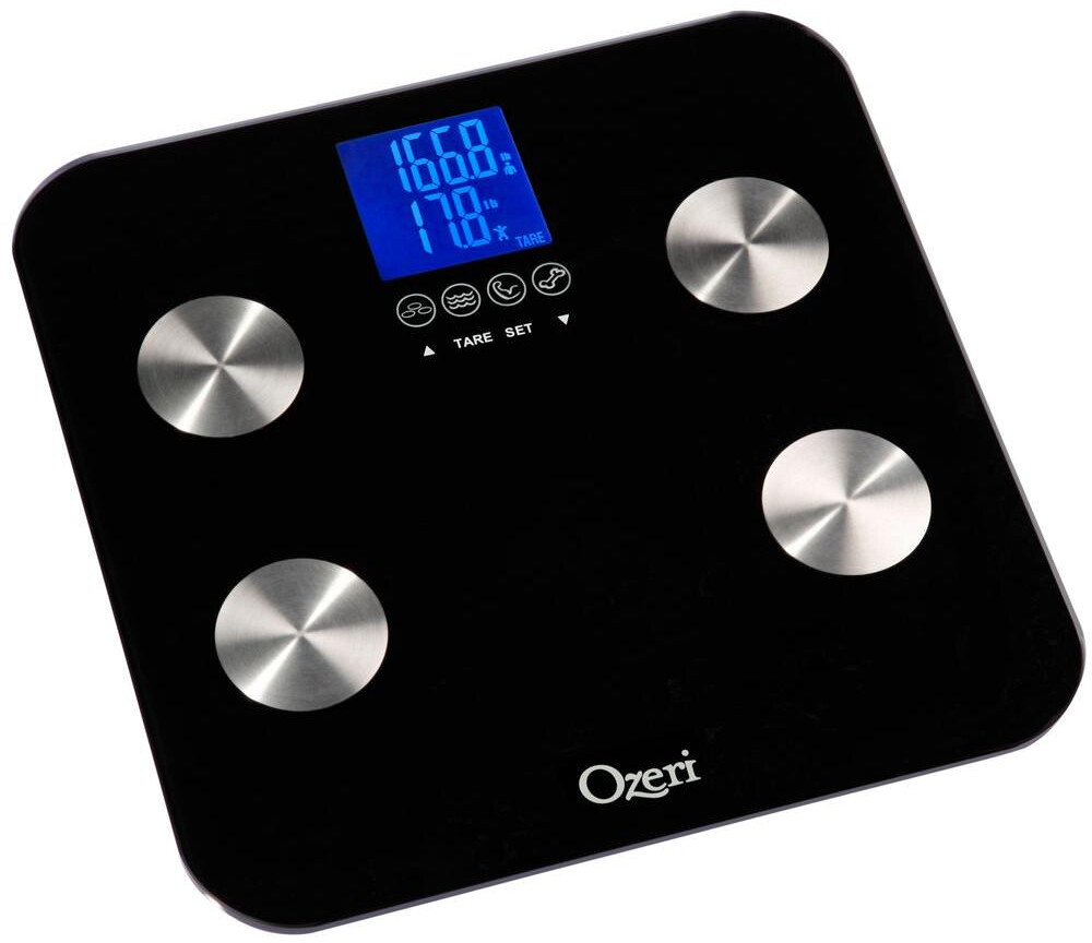 Total Body Bath Scale 40 lb 3 Touch-Sensitive Button Auto-Recognition Technology