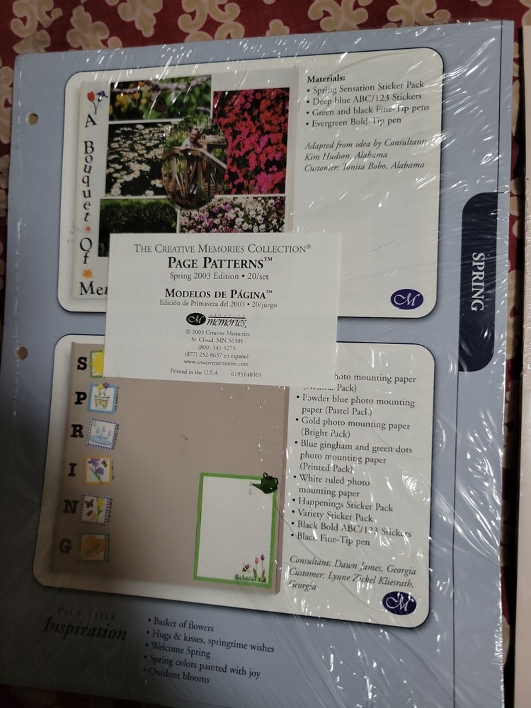 2 Creative Memories Page Patterns - You get Spring and Fall Judaic)