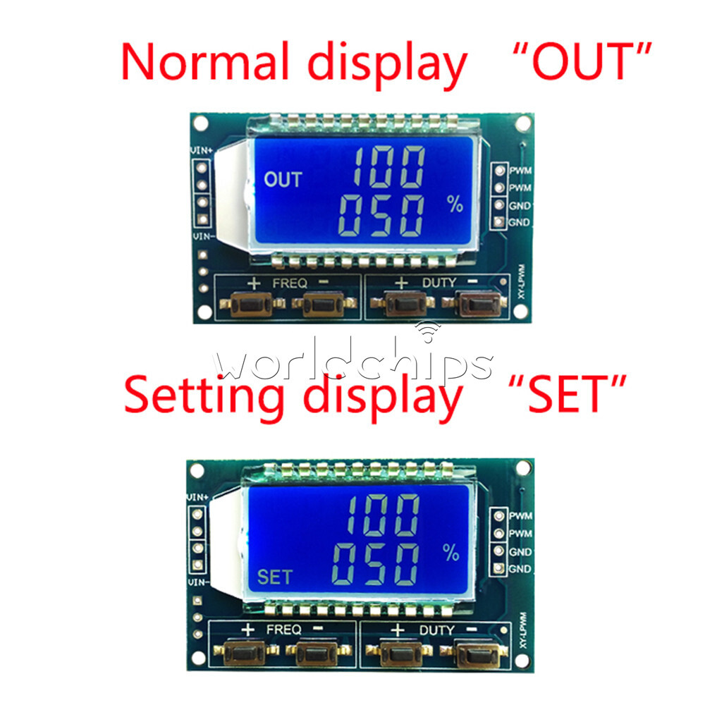 PWM Pulse Frequency Duty Cycle Adjustable Module Signal Generator LCD Display