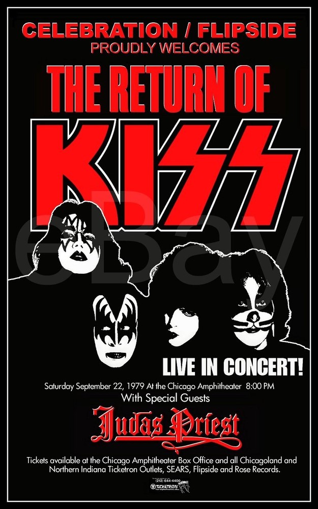 KISS / Judas Priest Sept 22 1979 Return KISS Chicago Amp 14 x 22 Custom Poster