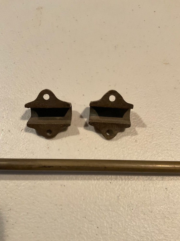 Antique Victorian Solid Brass Double Door Bolt Lock Set