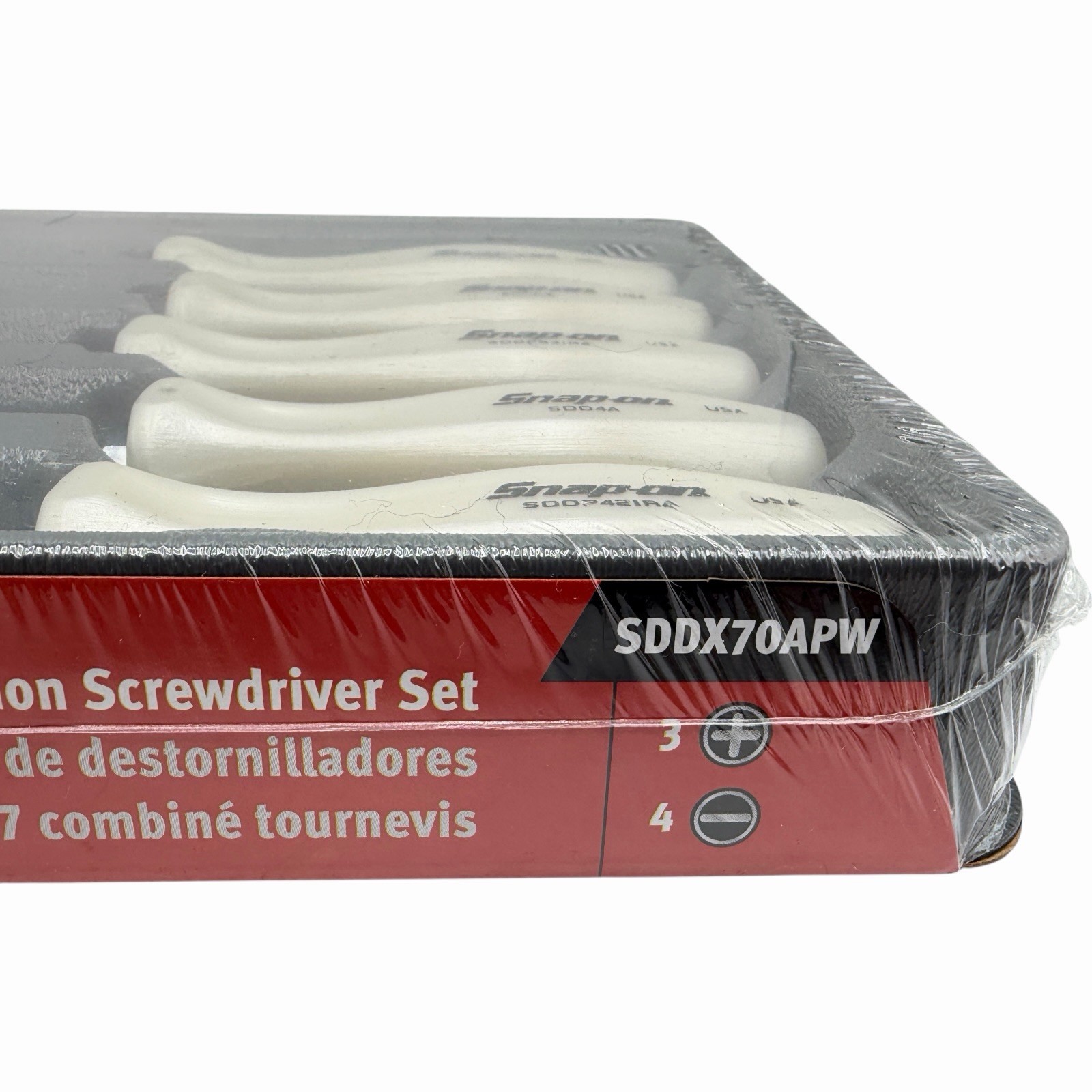 Snap On Tools Pearl White Hard Handle Combination Screwdriver Set SDDX70APW