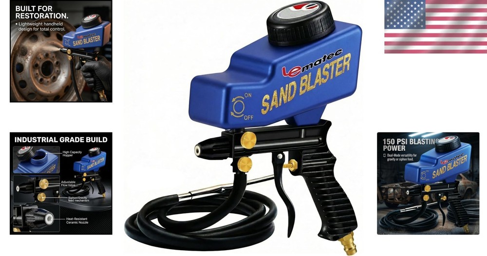 Portable Sand Blaster Gun Kit - Rust Removal & Glass Etching