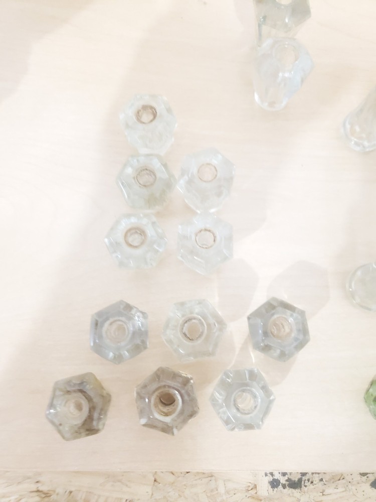 Lot of 45 Vintage Glass Drawer Pulls Knobs