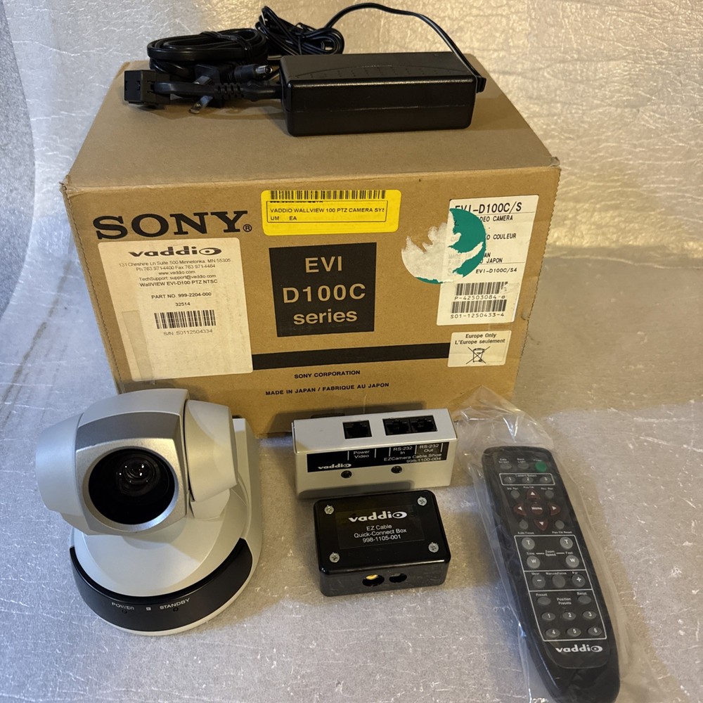 SONY EVI-D100C CAMERA, VADDIO EZCAMERA, REMOTE, QUICK CONNECT BOX￼