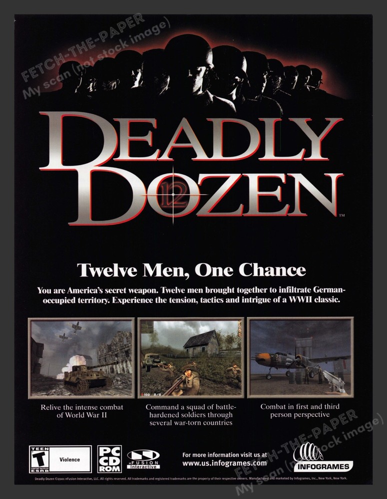 Deadly Dozen Video Game 2000s Print Advertisement Ad 2001