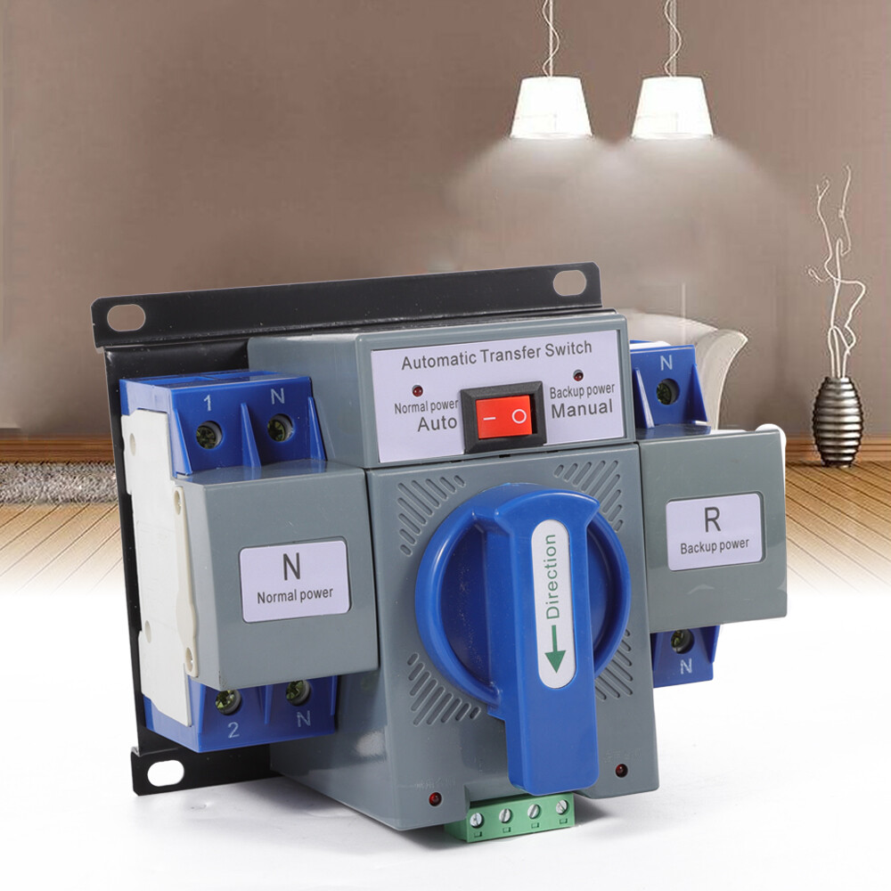 63A ATS Dual Power Automatic Transfer Switch for Generator Changeover Switch 2P